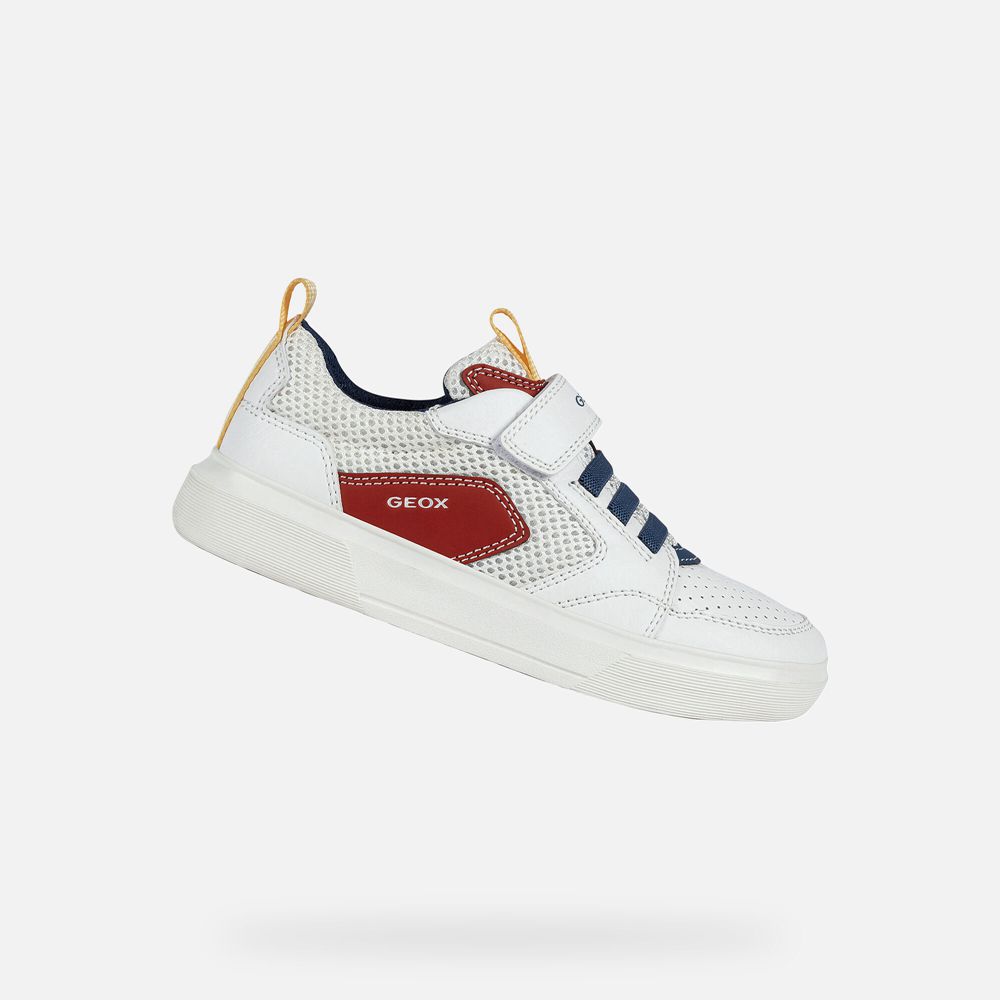 Geox Sneakers White/Red Nettuno - Geox Boys Shoes - GUAFVD285